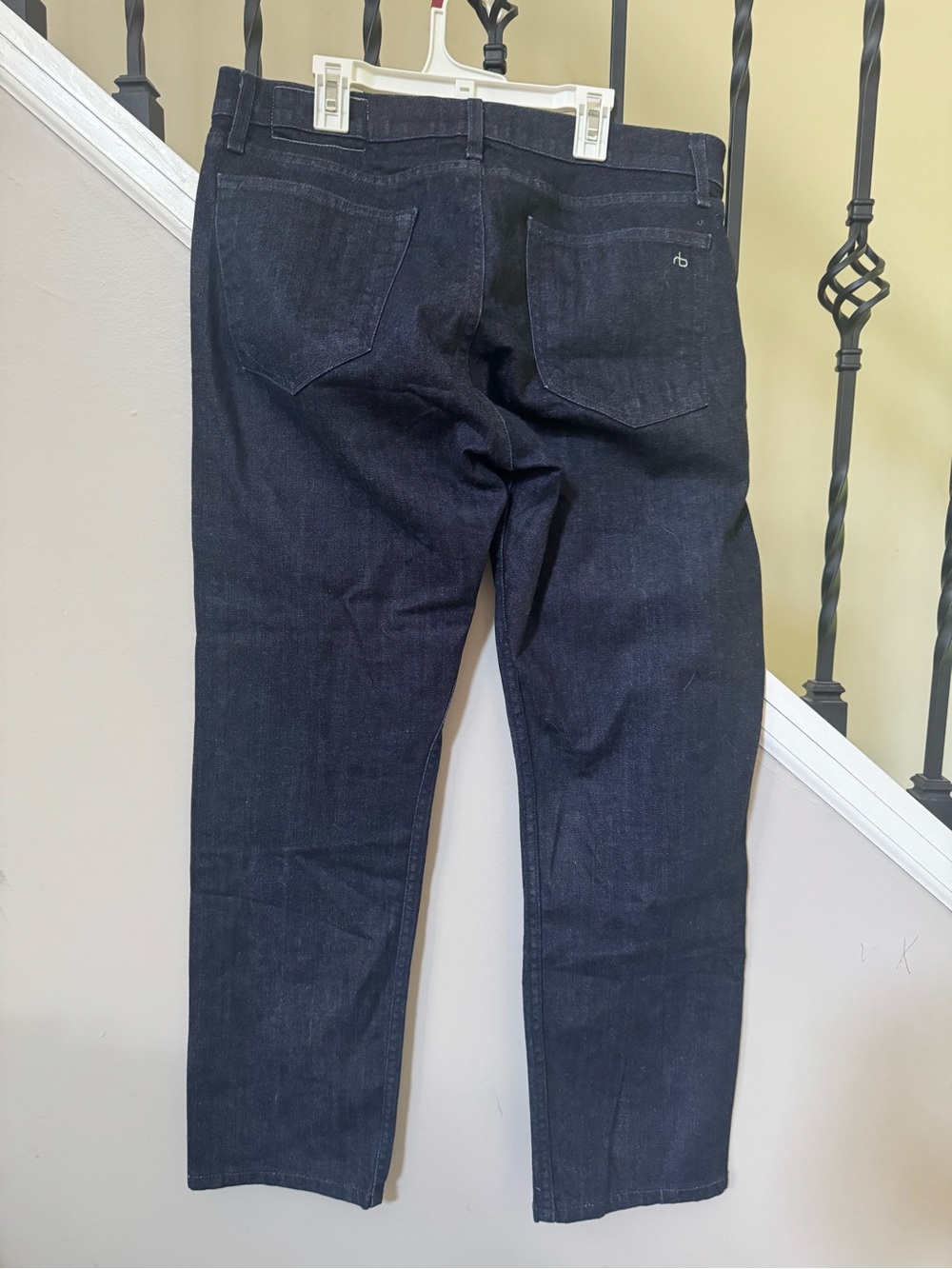 rag & bone Men's Dark Indigo Straight Jeans - Picture 3 of 5